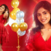 Nayan Sarika Shines in Flare Midi Red Dress for Birthday Photoshoot