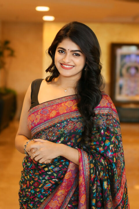 Sangeerthana Vipin in Elegant Voguish Saree at Janaka Aithe Ganaka Event