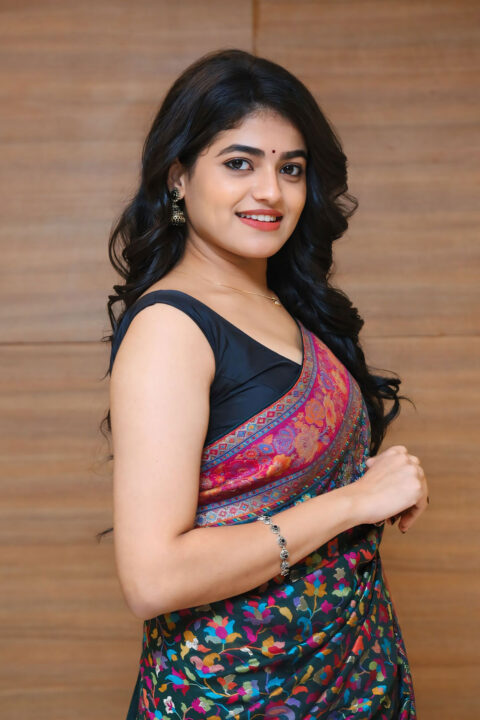 Sangeerthana Vipin Graces Janaka Aithe Ganaka Promotions in Saree