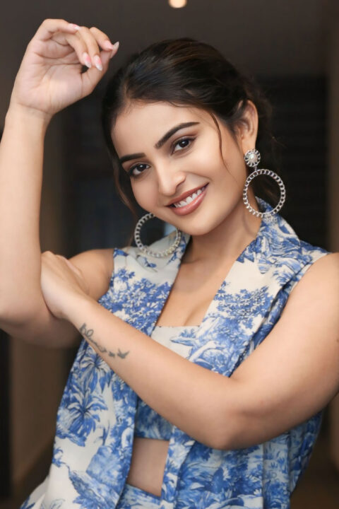 Ananya Nagalla Stuns in Co-ords Set with Shrug at Pottel Interview