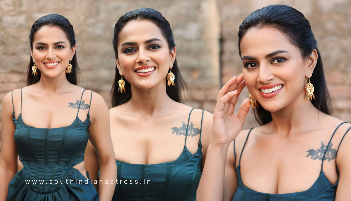 Shraddha Srinath in Molded Green Dress at Mechanic Rocky Trailer Launch