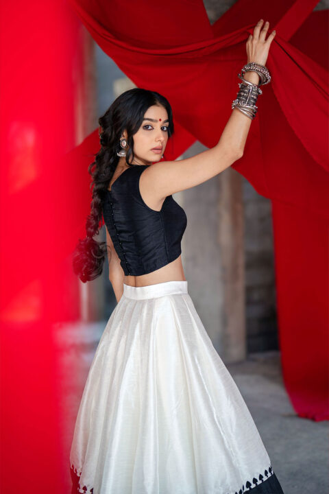 Anaswara Rajan Rocks Black and White Lehenga in FWD Life Magazine