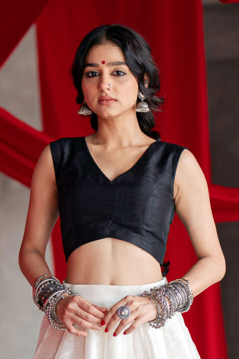 Anaswara Rajan in Black and White Lehenga Look for FWD Life Magazine