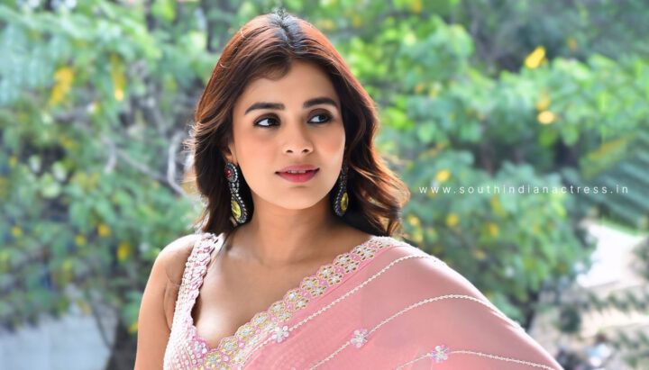 Hebah Patel Sparkles in Pink Saree at Dhoom Dhaam Interview