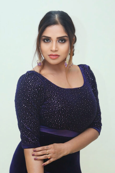 Karunya Chowdary Stuns in Bodycon Dress at Tholi Tholi Muddu Song Launch