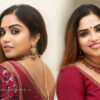 Karunya Chowdary Stunning Look at Erracheera Glimpse Press Meet in Crepe Saree