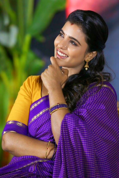 Aishwarya Rajesh Stuns in Saree at Sankranthiki Vasthunnam Event