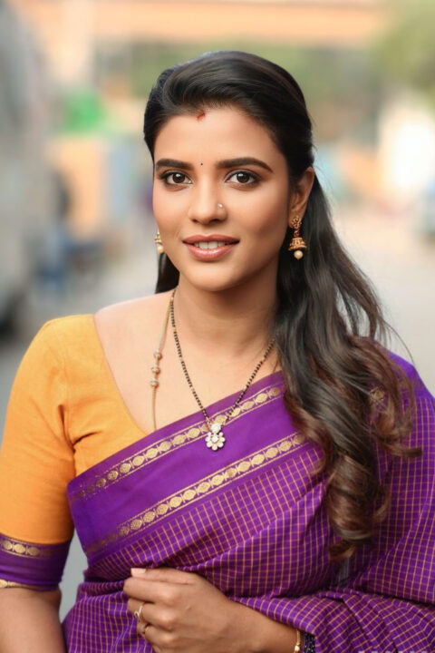 Aishwarya Rajesh in Elegant Saree at Sankranthiki Vasthunnam Meet