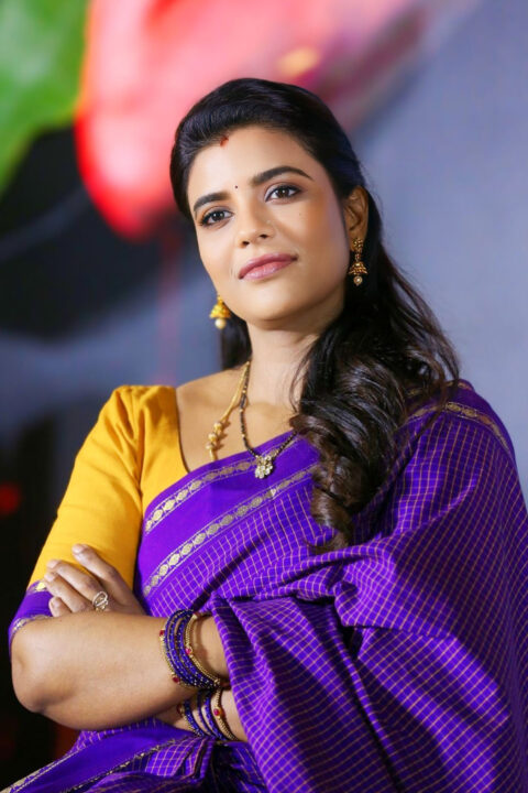 Aishwarya Rajesh in Saree at Sankranthiki Vasthunnam Press Meet