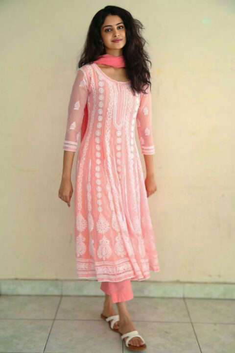 Manasa Varanasi in Chic Chikankari Kurta at Devaki Nandana Vasudeva Promotions