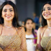 Aishwarya Lekshmi Dazzles in Gold Saree at Sambarala Yetigattu Carnage Launch