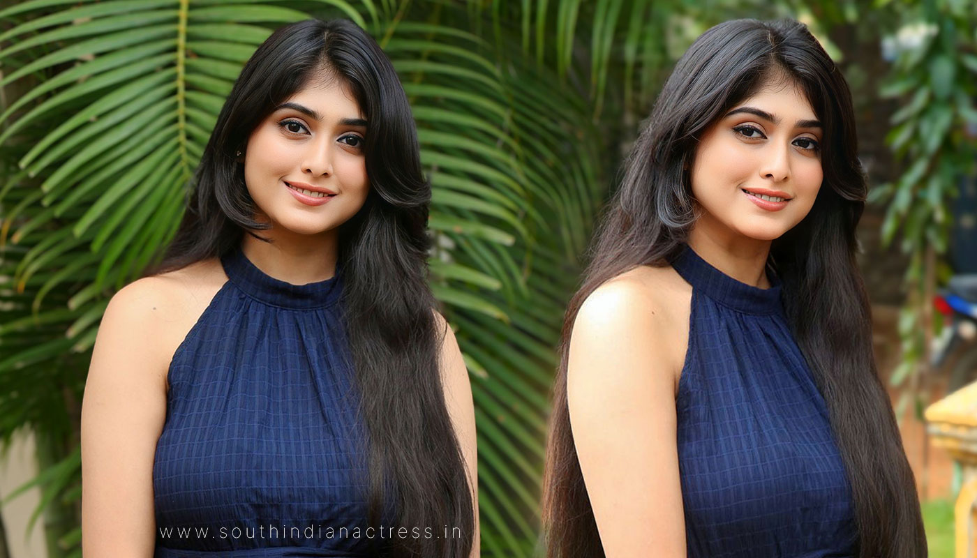 Aishwarya Ullas Rocks Navy Blue Mini Dress at Dear Krishna Press Meet