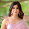 Amritha Aiyer Stuns in Soft Pink Saree at Bachhala Malli Promo Interview