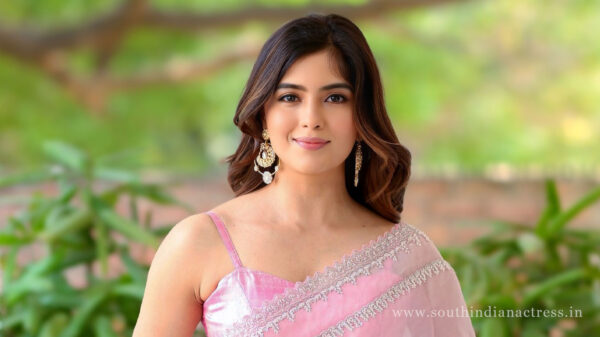 Amritha Aiyer Stuns in Soft Pink Saree at Bachhala Malli Promo Interview