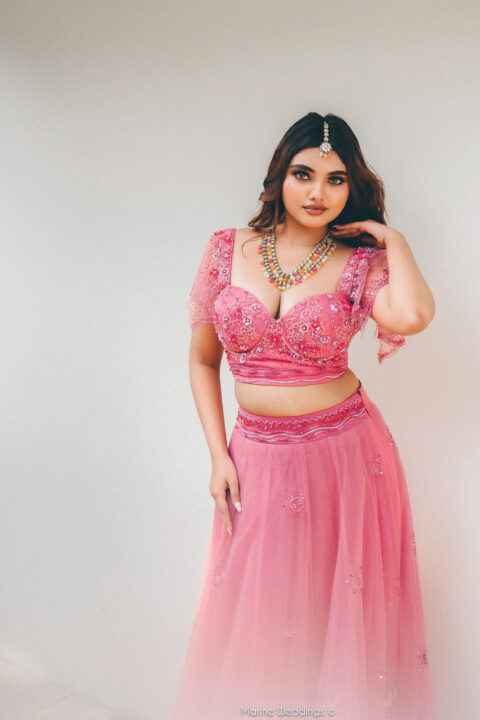 Aneena Angala Joseph Sizzles in Pink Lehenga Stills