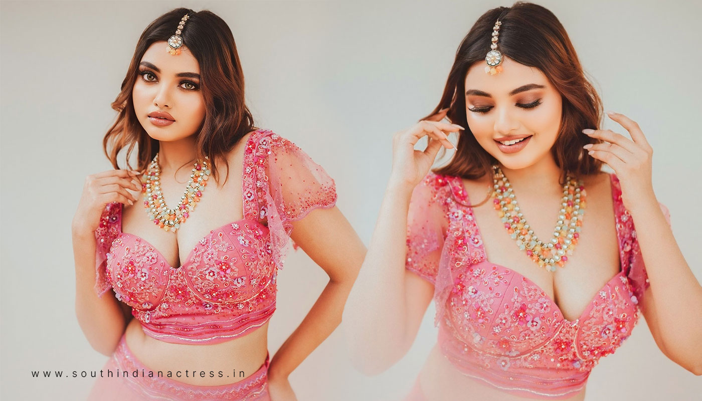 Aneena Angala Joseph Looks Glamorous in Pink Lehenga