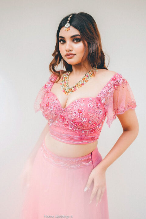 Aneena Angala Joseph Sizzles in Pink Lehenga Photoshoot Stills