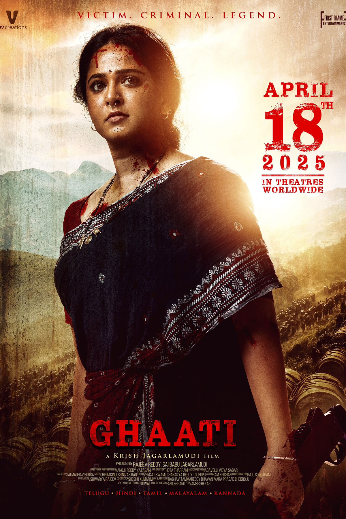 Anushka Shetty in Ghaati movie poster