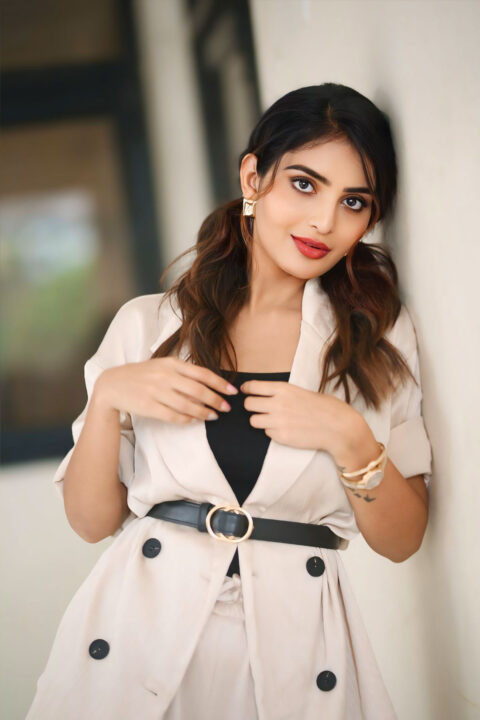 Ananya Nagalla Stills in Blazer at Srikakulam SherlockHolmes Meet