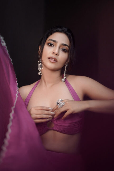 Aishwarya Lekshmi Dazzles in Purple Lehenga from Baise Gaba