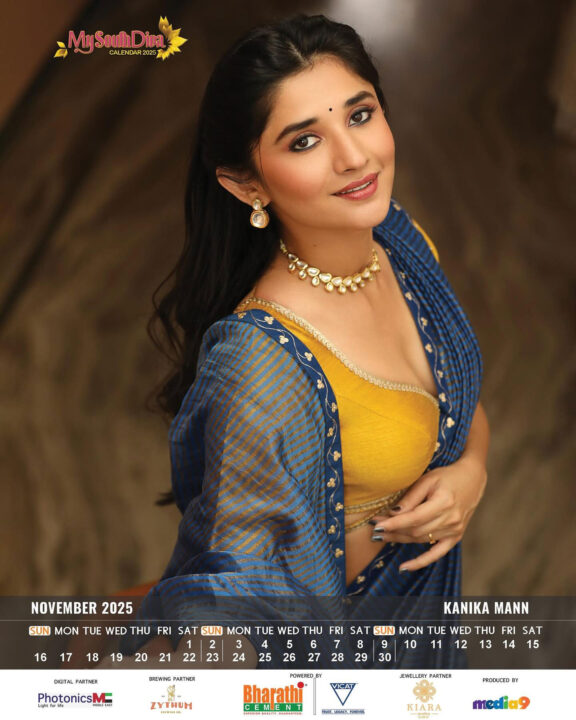 Kanika Mann in My South Diva Calendar 2025 November month