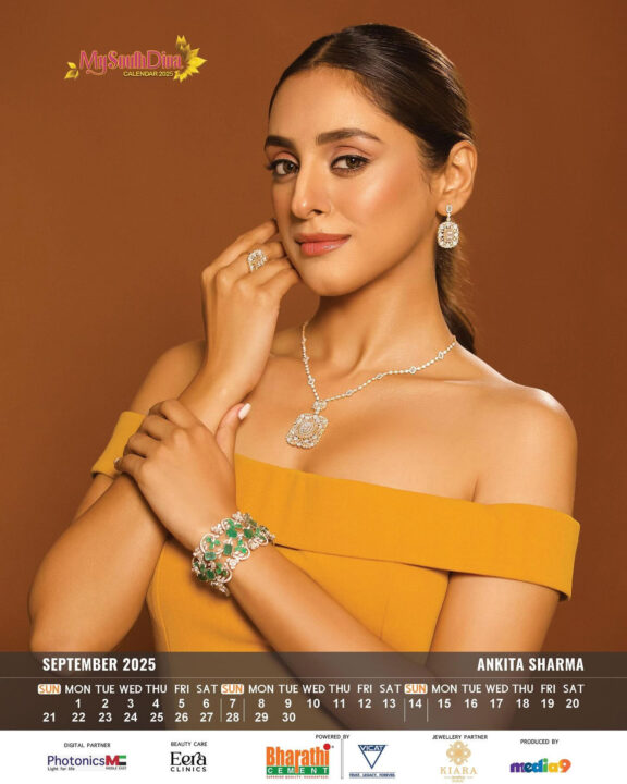 Ankita Sharma in My South Diva Calendar 2025 September month