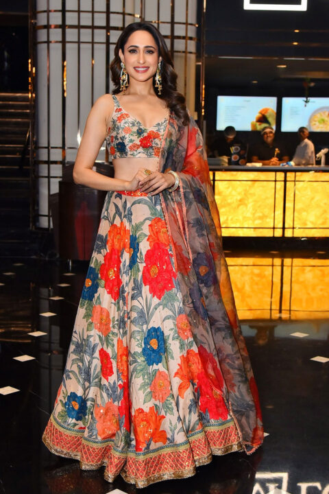 Pragya Jaiswal in Gorgeous Floral Lehenga at Daaku Maharaaj