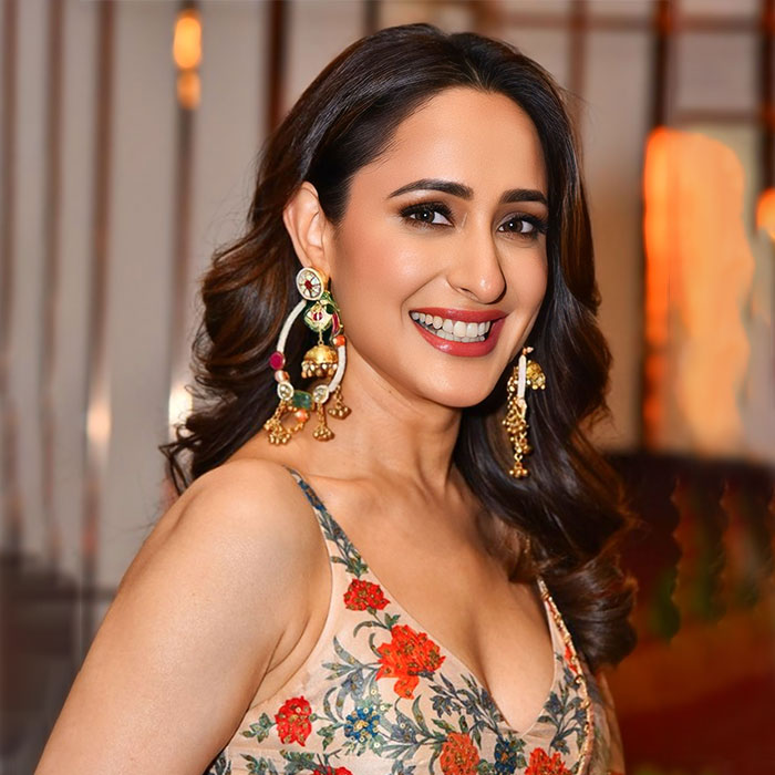 Pragya Jaiswal in Pastel Tan Lehenga