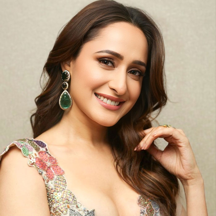 Pragya Jaiswal in Butterfly Net Ruffle Lehenga at Daaku Maharaj Pre-release