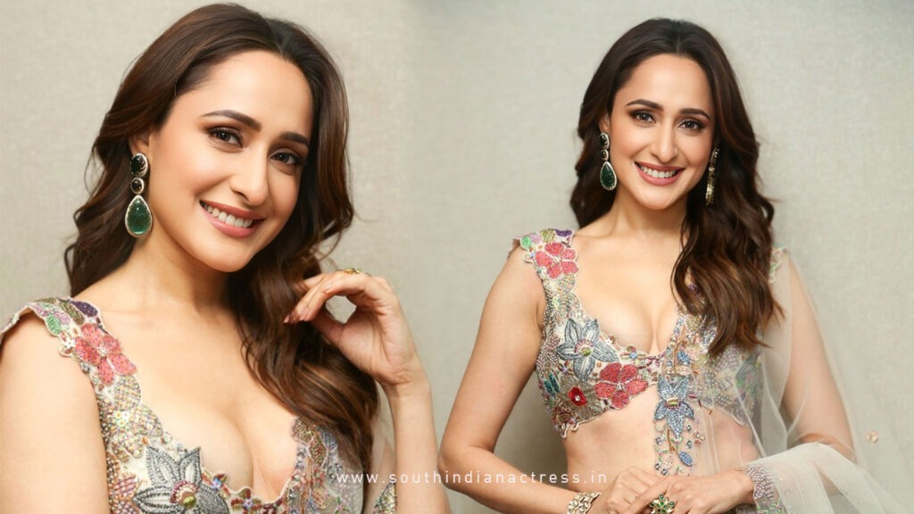 Pragya Jaiswal Shines in Net Ruffle Lehenga at Daaku Maharaj Event