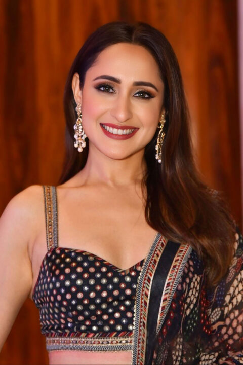 Pragya Jaiswal in Black Lehenga at Daaku Maharaaj Success Meet