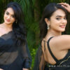 Sri Satya Sizzles in Black Transparent Saree at Nuvve Kavali Event