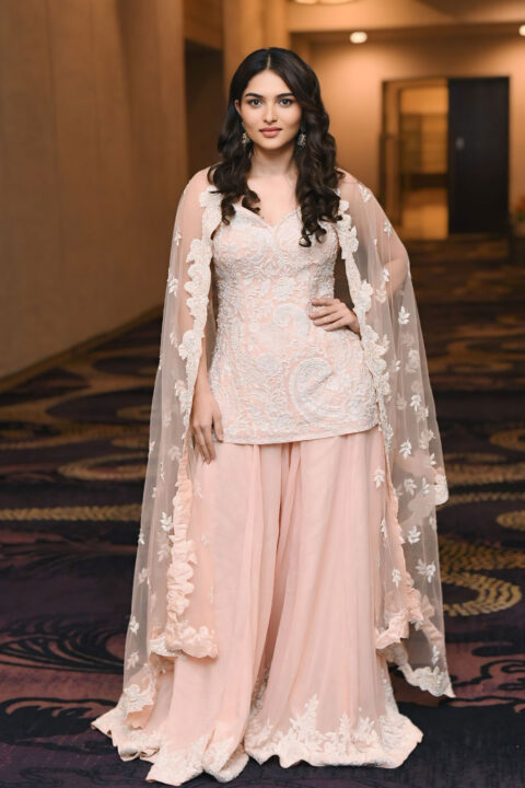 Kayadu Lohar Dazzles in Pink Georgette Kurta at Dragon Event