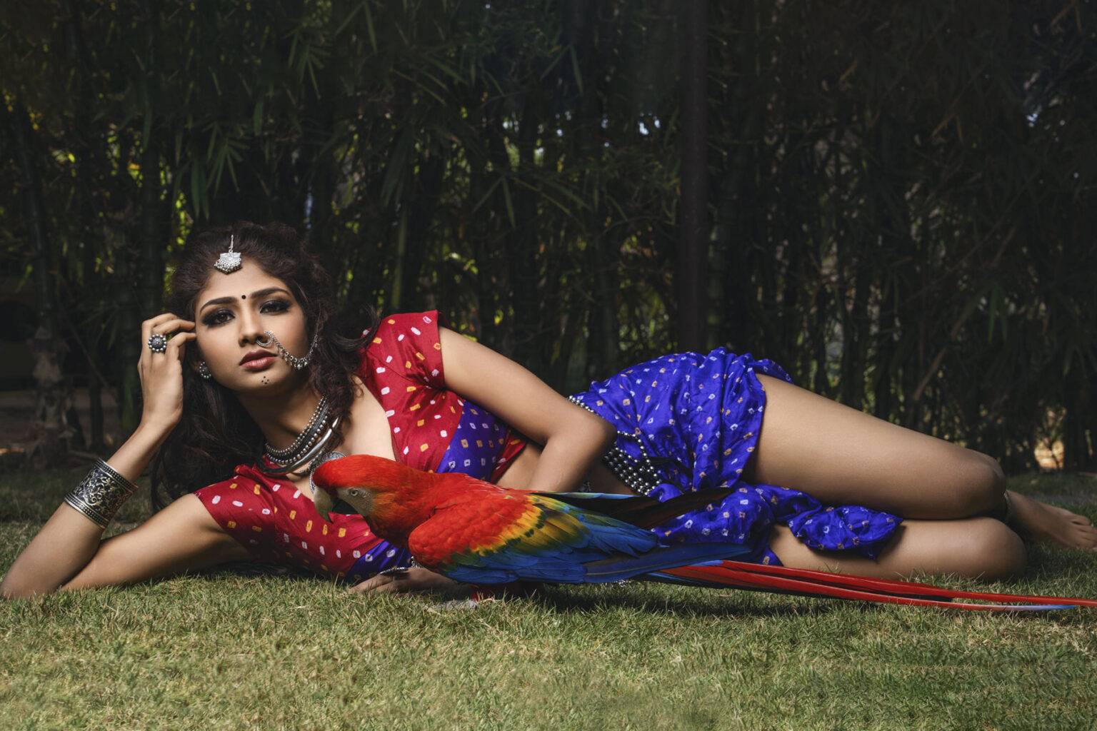Aaradhya Devi Seductive Photoshoot in Bandhani Saree - South Indian Actress