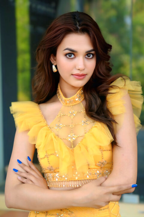 Vidhi Yadav dazzles in Yellow Net Embellished Lehenga