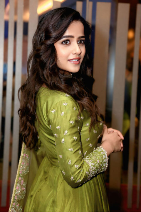 Vaishnavi Chaitanya shines in green anarkali at Kiss song event