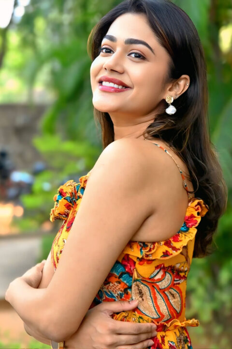 Payal Radhakrishna dazzles in yellow at Chaurya Paatam trailer event