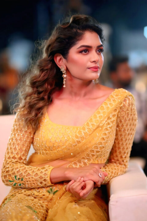 Aditi Shankar radiates glamour at Bhairavam Telugu trailer launch