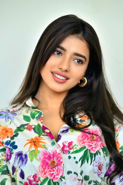 Ketika Sharma in Zara floral shirt at Single movie interview