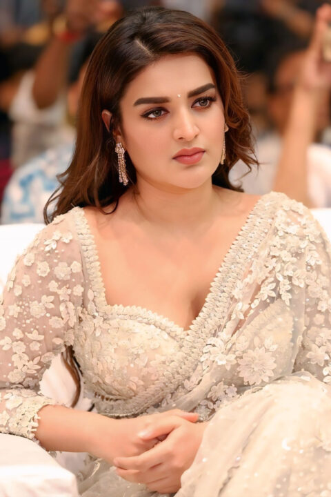 Nidhhi Agerwal in angelic avatar at Hari Hara Veera Mallu song event