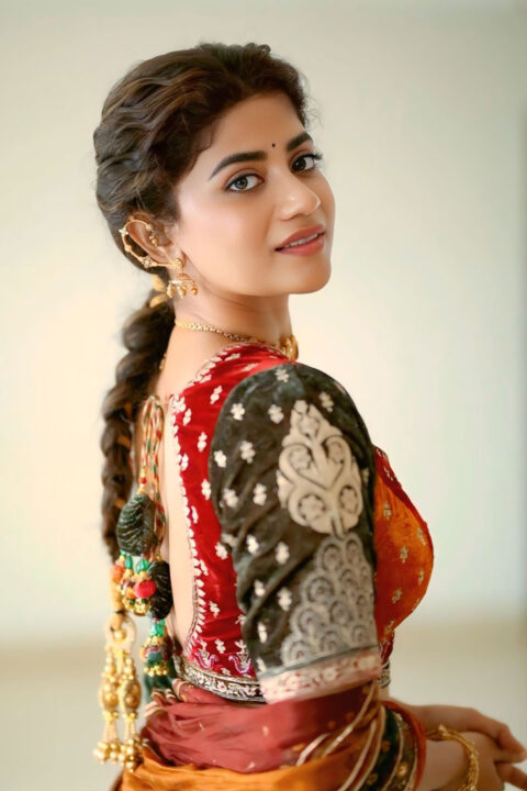 Abhignya Vuthaluru in Kalamkari Lehenga for Viraatapalem Promotion