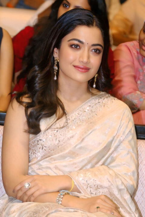 Rashmika Mandanna in Charming Saree Look for Kuberaa Movie