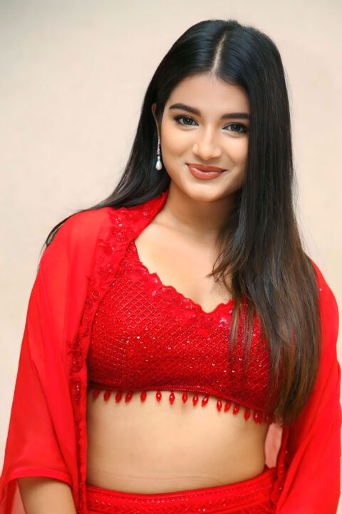 Captivating Satwika Jampa in Embroidered Red Co-ord Set