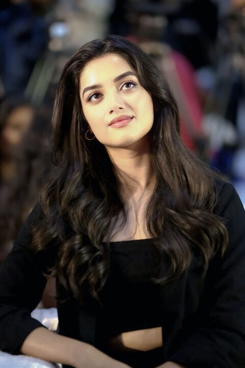 Bhagyashri Borse in Elegant Black Outfit at Kingdom Press Meet