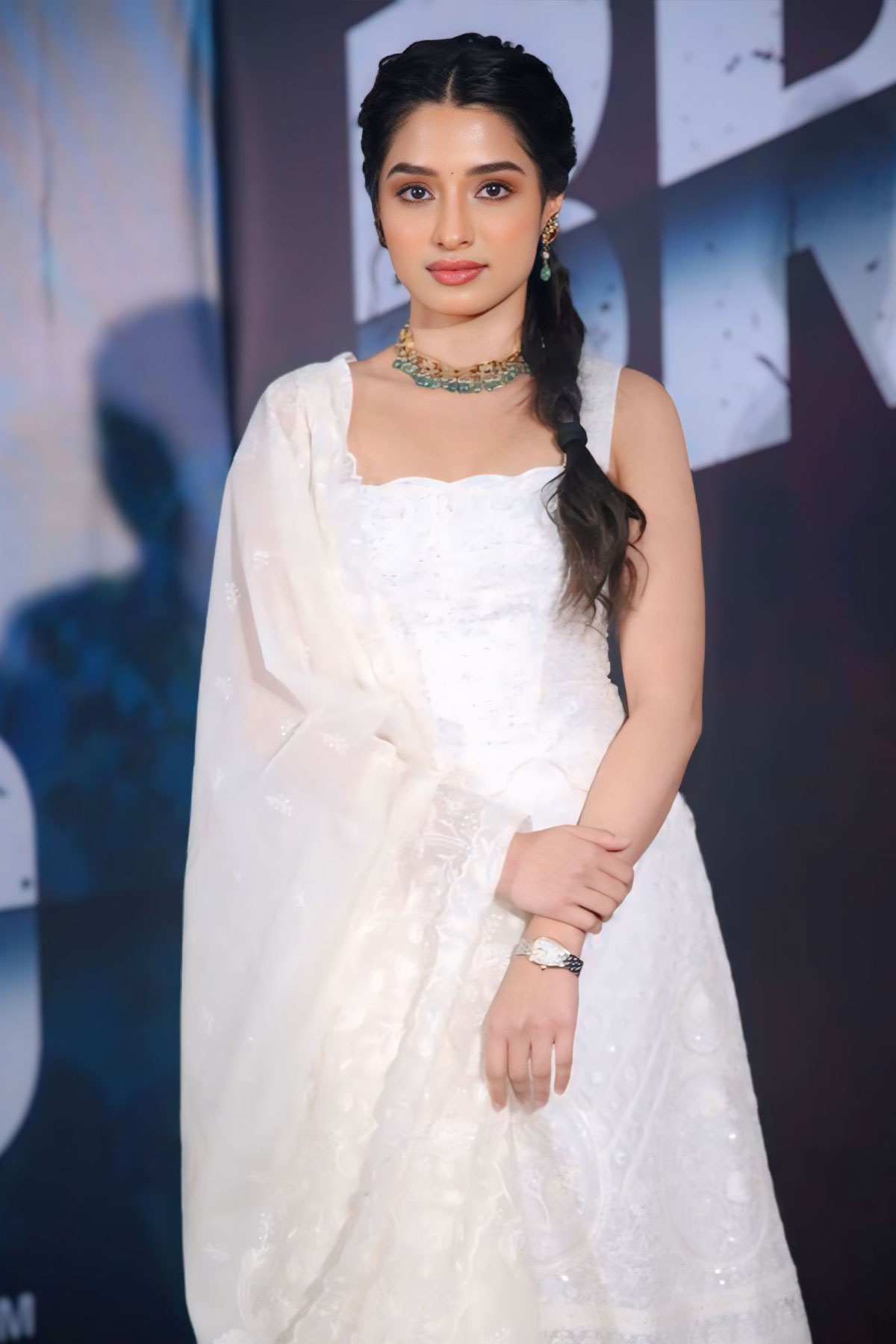 Manisha Kandkur in Stunning White Kurtha for Brat Song Launch