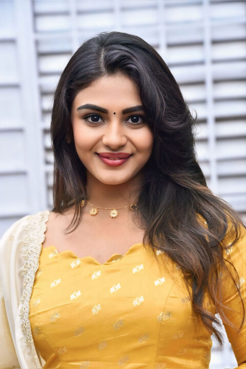 Nayan Sarika in Elegant Yellow Anarkali at New Movie Launch