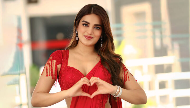 Nidhhi Agerwal hot stills in red saree