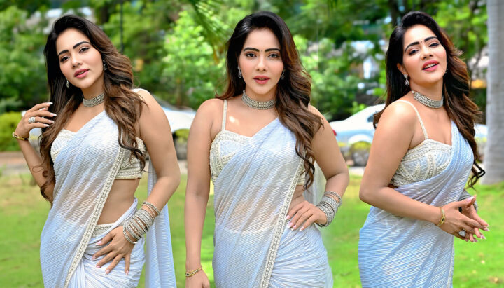 Mitraaw Sharma in shimmering saree look for Virgin Boys Telugu trailer