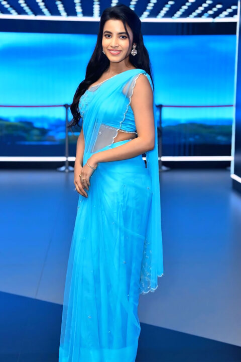 Shivani Nagaram Shines in Blue Saree at Little Hearts Glimpse