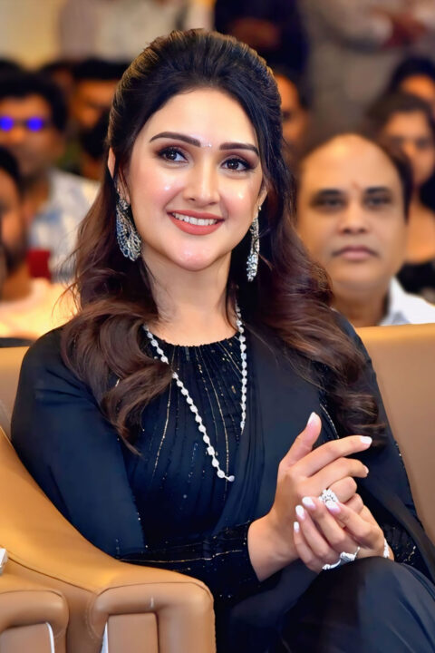 Sridevi Vijaykumar in a Stunning Black Satin Saree for Sundarakanda